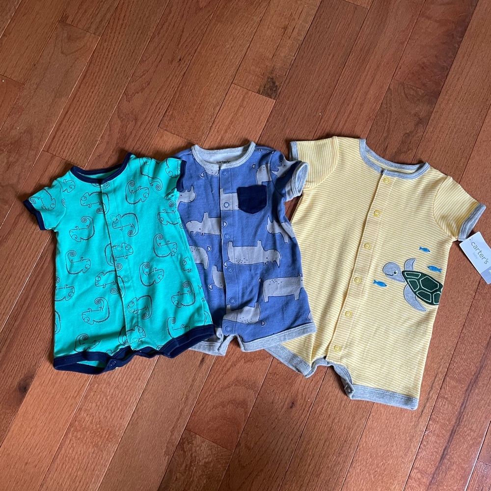 Carter’s Snap-Up Baby Boy Rompers / size 3 months
